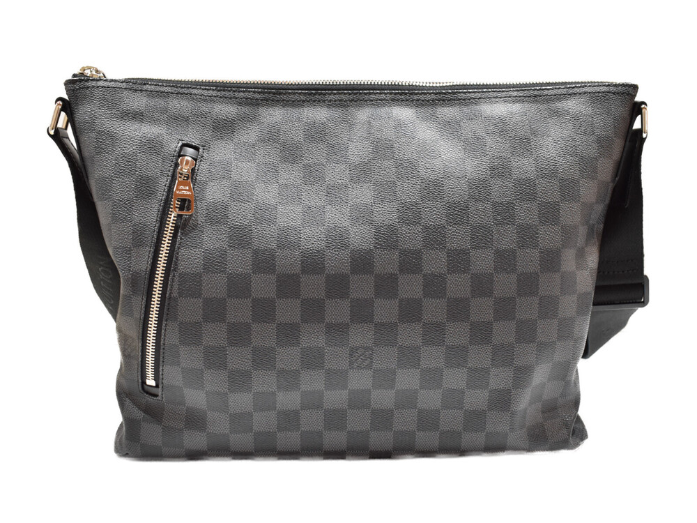 Louis Vuitton Black Graphite Shoulder Bag Damier Mick Black